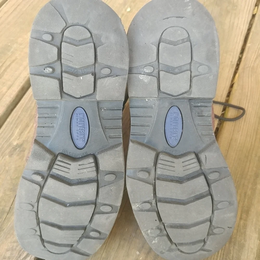 Wolverine steel toe brown mens sz 7, womens sz 8.5